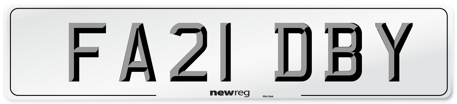 FA21 DBY Number Plate from New Reg